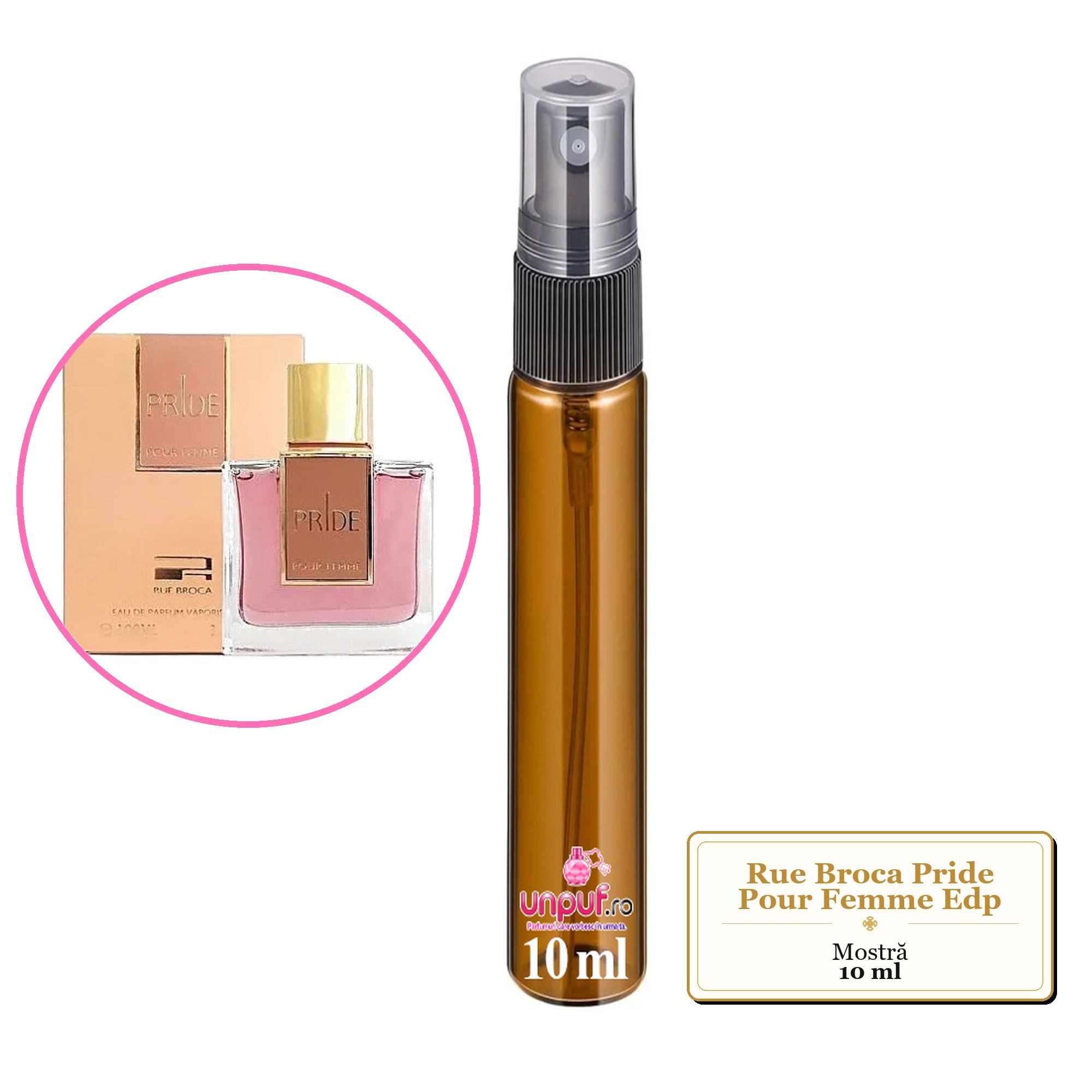 Mostra fiola din Parfumul Rue Broca Pride Pour Femme Edp, decant sticla cu pulverizator
