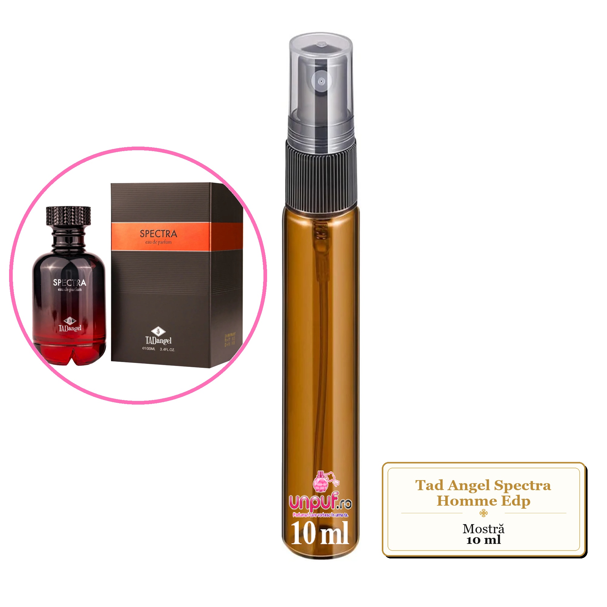 Mostra fiola din Parfumul Tad Angel Spectra Homme Edp, decant sticla cu pulverizator