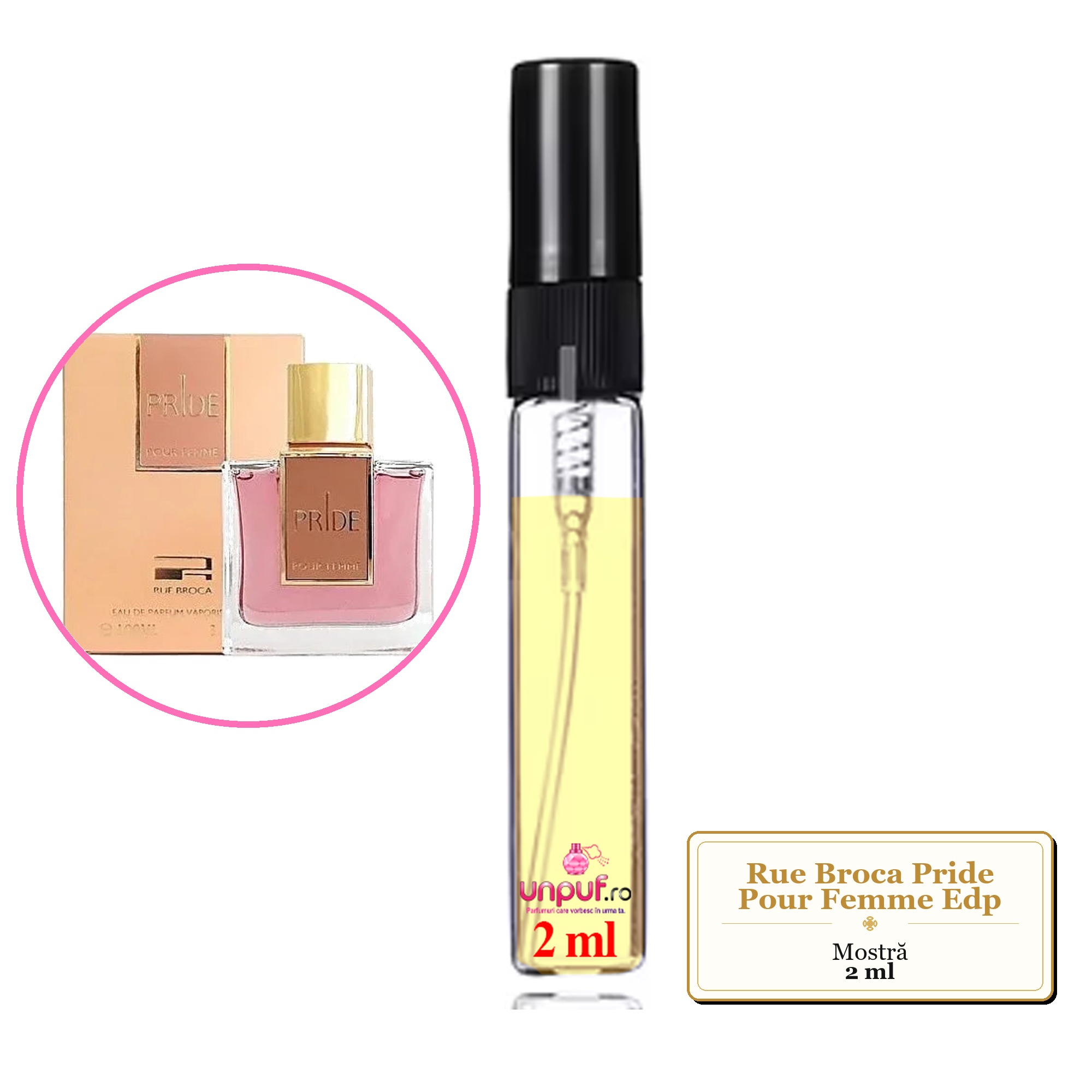 Mostra fiola din Parfumul Rue Broca Pride Pour Femme Edp, decant sticla cu pulverizator