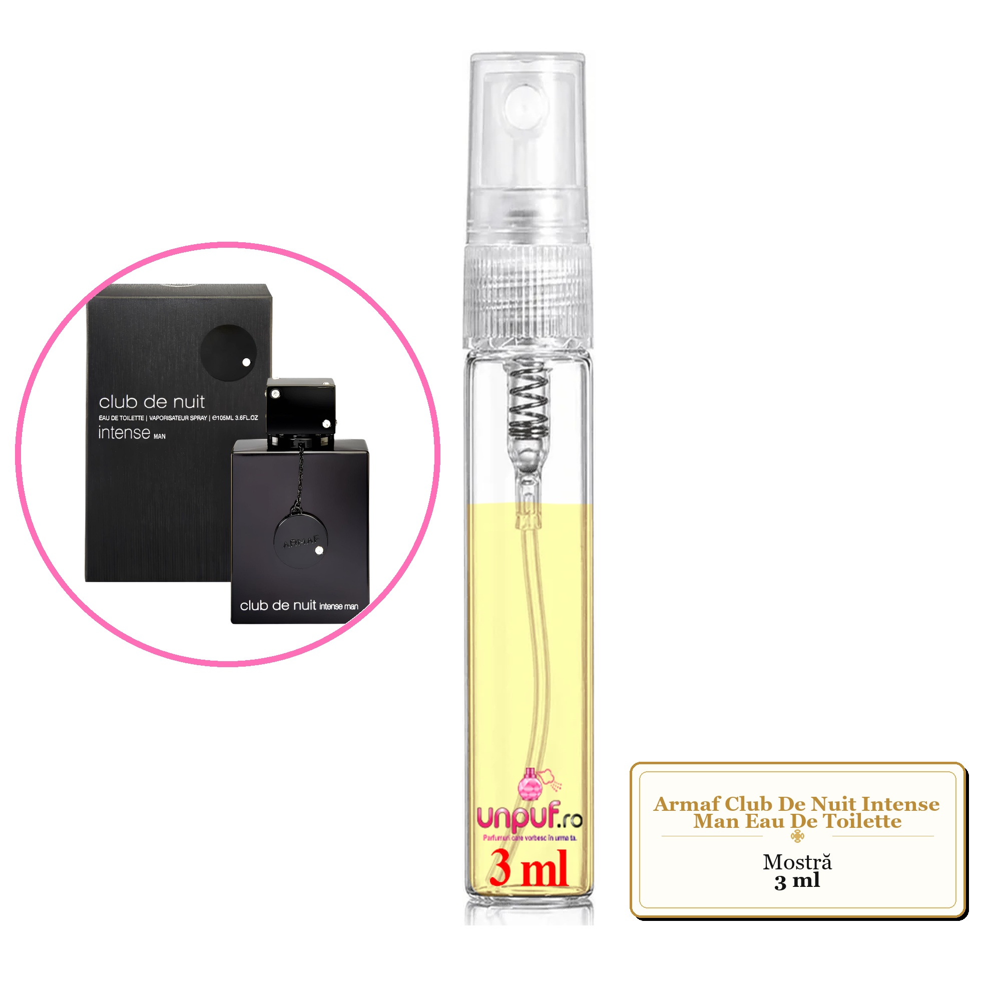 Mostra fiola din Parfumul Armaf Club De Nuit Intense Man Eau De Toilette, decant sticla cu pulverizator 