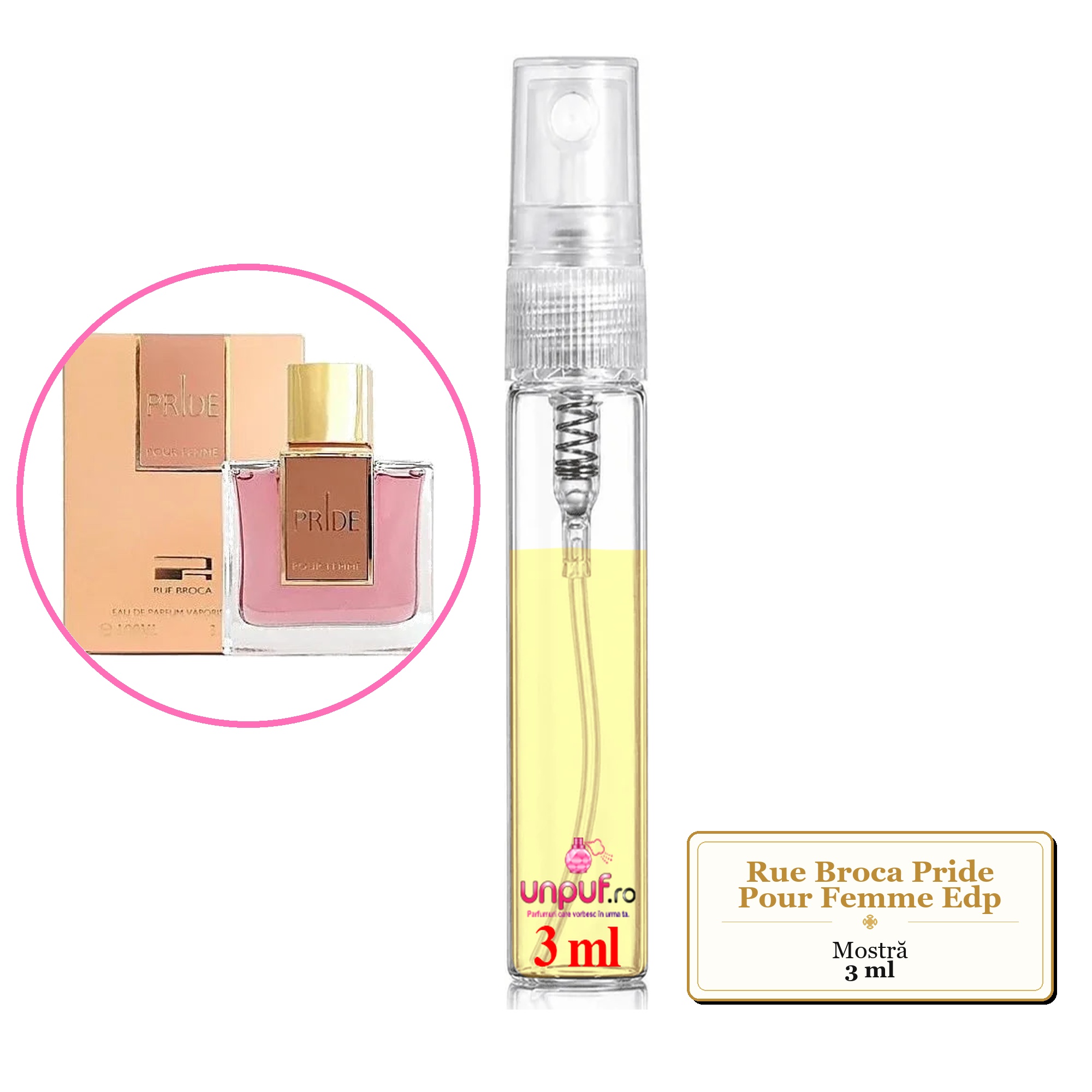 Mostra fiola din Parfumul Rue Broca Pride Pour Femme Edp, decant sticla cu pulverizator